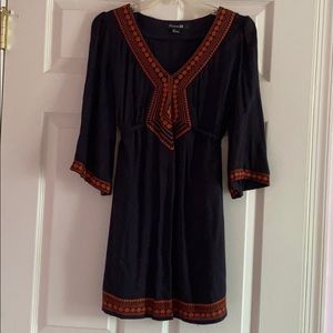 *4/$24* F21 Black/Orange Embroidered Dress